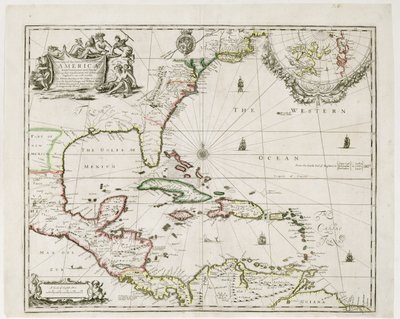 Una nuova mappa delle piantagioni inglesi in America, 1673 da Robert Morden